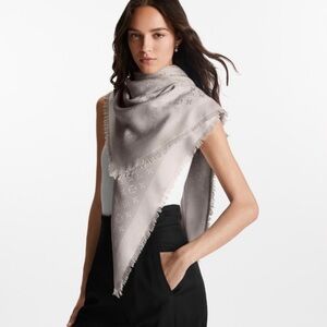 Louis Vuitton Ivory Floral Scarf